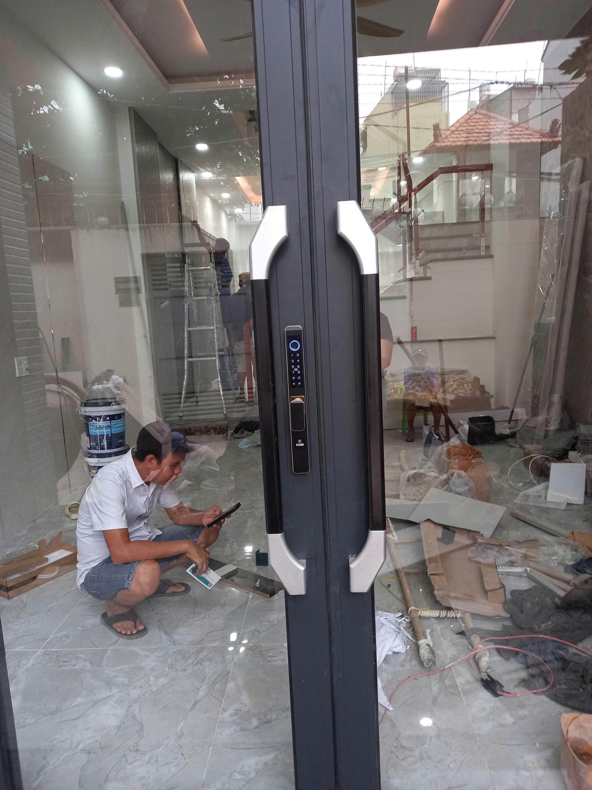 Khóa vân tay Kaimi CN110 lắp cửa nhôm trượt